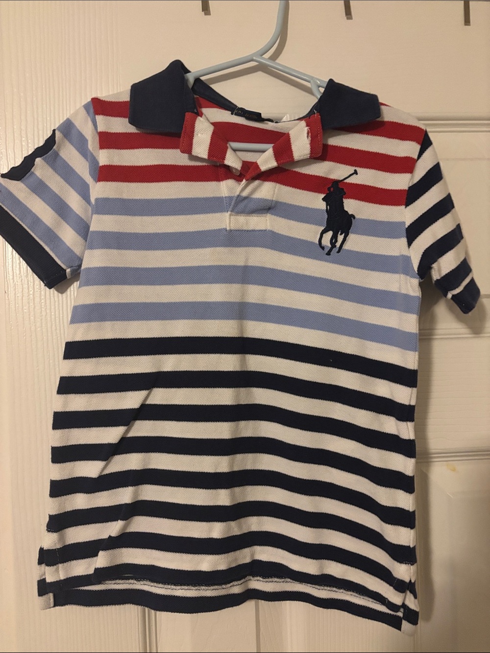 Polo by Ralph Lauren Striped Knit Polo - Navy, Red, Light Blue, White